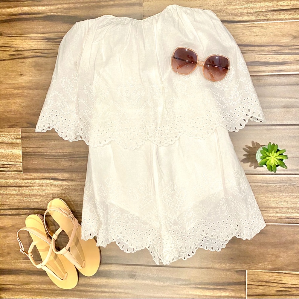 H&M Strapless Scalloped Romper